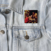 De fazanten en de satyr vierkante button 5,1 cm (In situ)