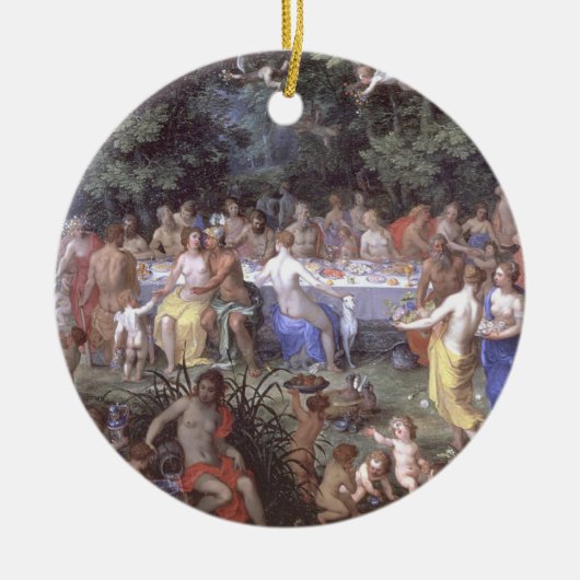 De Feast van de Goden (olie op canvas) Keramisch Ornament (Voorkant)