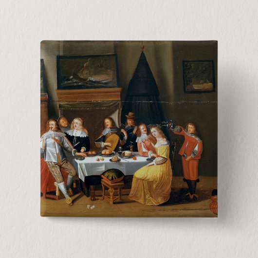 De feast vierkante button 5,1 cm (Voorkant)