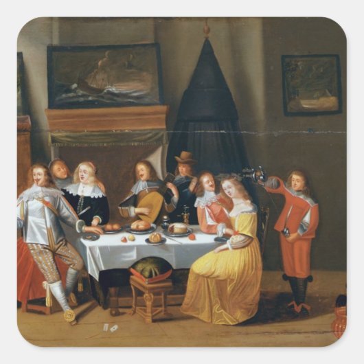 De feast vierkante sticker (Voorkant)