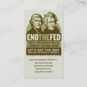 De Fed Action Cards beëindigen Visitekaartje (Achterkant)