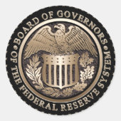 De Federal Reserve Ronde Sticker (Voorkant)