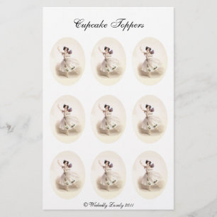 De Fee Cupcake Toppers van de ballerina Briefpapier