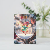 De fee in de kerstboom feestdagenkaart (Staand voorkant)