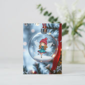 De fee in de kerstboom feestdagenkaart (Staand voorkant)