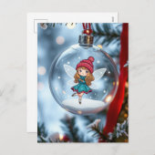 De fee in de kerstboom feestdagenkaart (Voorkant / Achterkant)