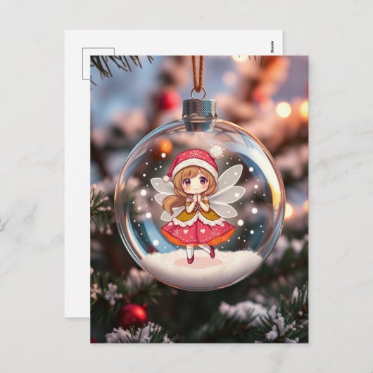 De fee in de kerstboom feestdagenkaart (Voorkant / Achterkant)