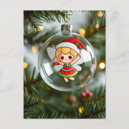 De fee in de kerstboom feestdagenkaart