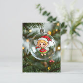 De fee in de kerstboom feestdagenkaart (Staand voorkant)