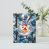 De fee in de kerstboom feestdagenkaart (Staand voorkant)