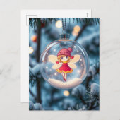 De fee in de kerstboom feestdagenkaart (Voorkant / Achterkant)