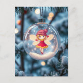 De fee in de kerstboom feestdagenkaart (Voorkant)