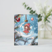 De fee in de kerstboom feestdagenkaart (Staand voorkant)