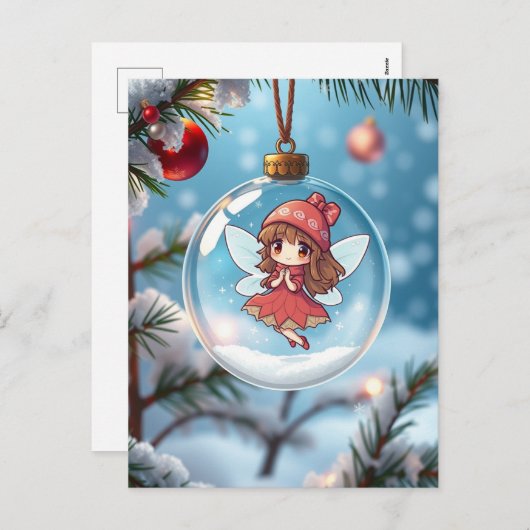 De fee in de kerstboom feestdagenkaart (Voorkant / Achterkant)