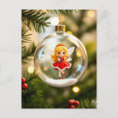 De fee in de kerstboom feestdagenkaart (Voorkant)