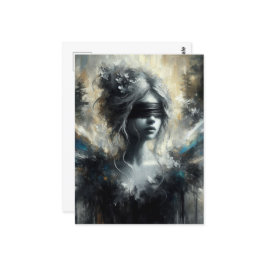 De fee in een blinddoek briefkaart