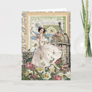 De Fee van de bij - de Vintage Lege Nota van de Kaart