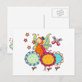 De Fee van de tuin met Bloemen Briefkaart (Voorkant / Achterkant)