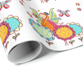 De Fee van de tuin met Bloemen Cadeaupapier (Rol Hoek)