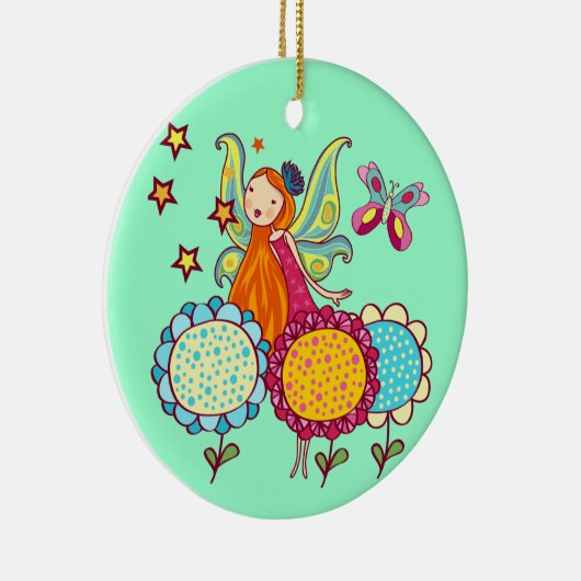 De Fee van de tuin met Bloemen Keramisch Ornament (Rechts)