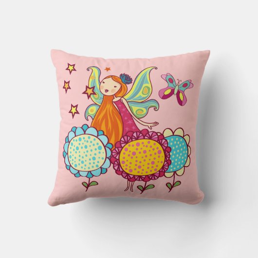 De Fee van de tuin met Bloemen Kussen (Achterkant)