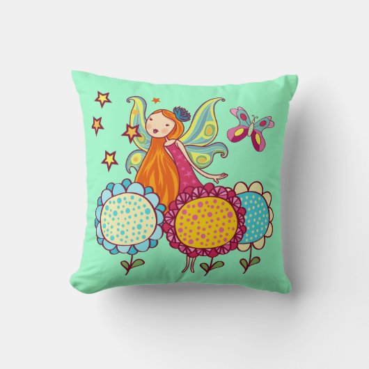 De Fee van de tuin met Bloemen Kussen (Voorkant)