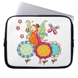 De Fee van de tuin met Bloemen Laptop Sleeve