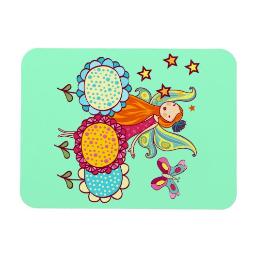 De Fee van de tuin met Bloemen Magneet (Horizontaal)