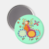 De Fee van de tuin met Bloemen Magneet (Voorkant / Achterkant)