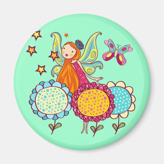 De Fee van de tuin met Bloemen Magneet (Voorkant)