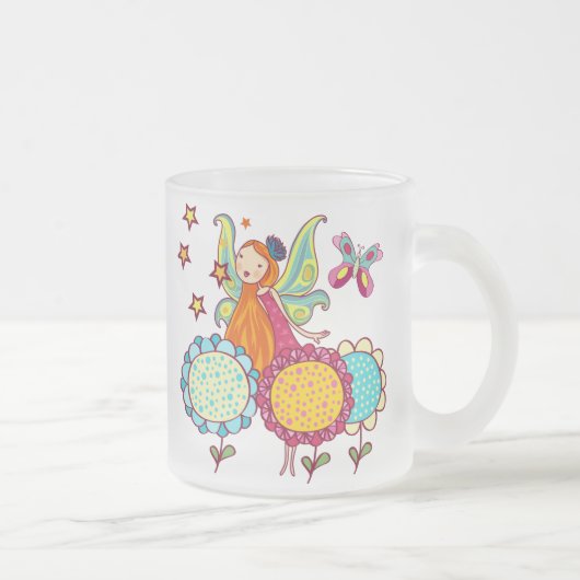 De Fee van de tuin met Bloemen Matglas Koffiemok (Rechts)