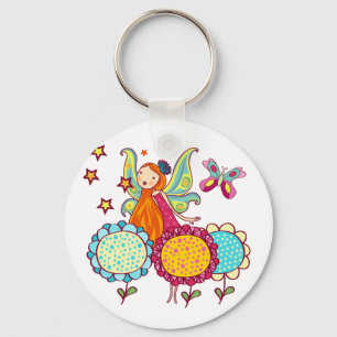 De Fee van de tuin met Bloemen Sleutelhanger