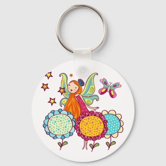 De Fee van de tuin met Bloemen Sleutelhanger (Voorkant)
