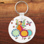 De Fee van de tuin met Bloemen Sleutelhanger (Voorkant)