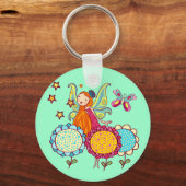 De Fee van de tuin met Bloemen Sleutelhanger (Voorkant)