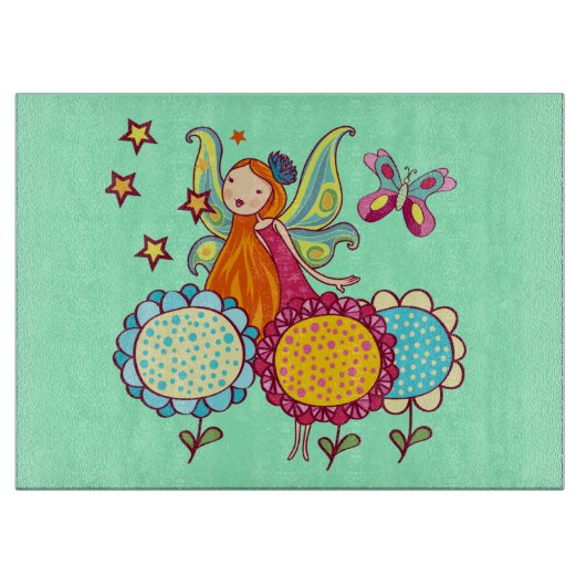 De Fee van de tuin met Bloemen Snijplank (Voorkant)