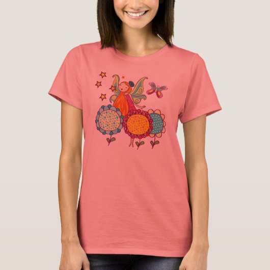 De Fee van de tuin met Bloemen T-shirt (Voorkant)