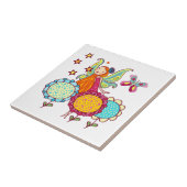 De Fee van de tuin met Bloemen Tegeltje (Zijkant)