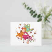 De Fee van de tuin op Paddestoel Briefkaart (Staand voorkant)