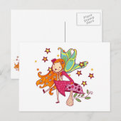 De Fee van de tuin op Paddestoel Briefkaart (Voorkant / Achterkant)