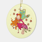 De Fee van de tuin op Paddestoel Keramisch Ornament (Links)
