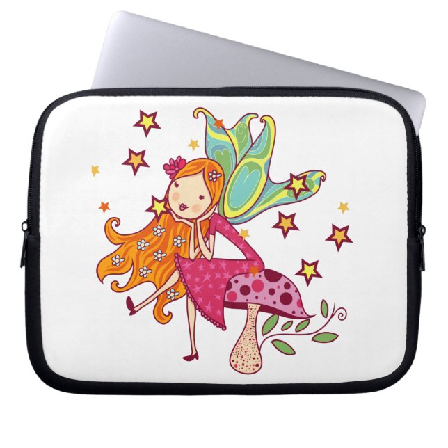 De Fee van de tuin op Paddestoel Laptop Sleeve (Voorkant)