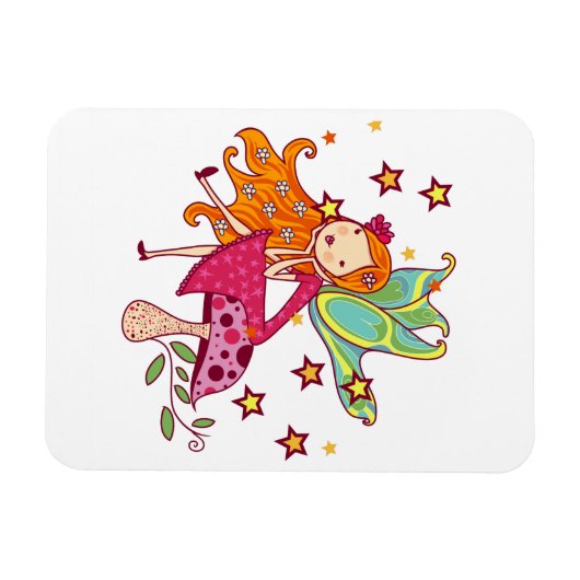 De Fee van de tuin op Paddestoel Magneet (Horizontaal)