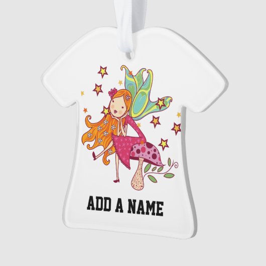 De Fee van de tuin op Paddestoel Ornament (voorkant)