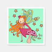 De Fee van de tuin op Paddestoel Servetten (Voorkant)