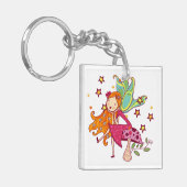 De Fee van de tuin op Paddestoel Sleutelhanger (Voorkant Links)