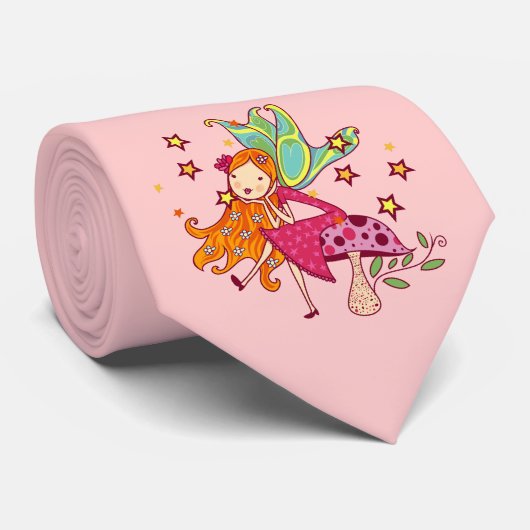 De Fee van de tuin op Paddestoel Stropdas (Opgerold)