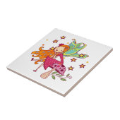 De Fee van de tuin op Paddestoel Tegeltje (Zijkant)