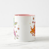 De Fee van de tuin op Paddestoel Tweekleurige Koffiemok (Center)