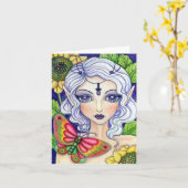 De Fee van de vlinder * haar het verbergen *   Kaart (Gele Bloem)